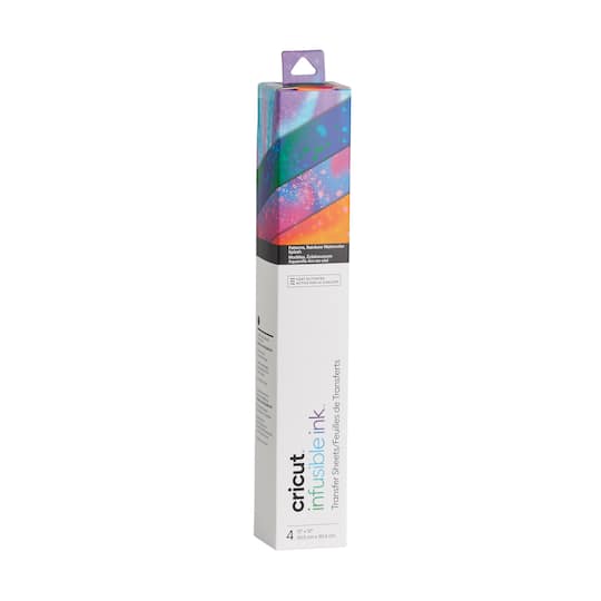Cricut; 6 Packs: 4 ct. (24 total) Cricut® Infusible Ink™ Transfer Sheet Patterns, Rainbow Watercolor Splash; Category:Infusible Ink Transfer Sheets; Image:1